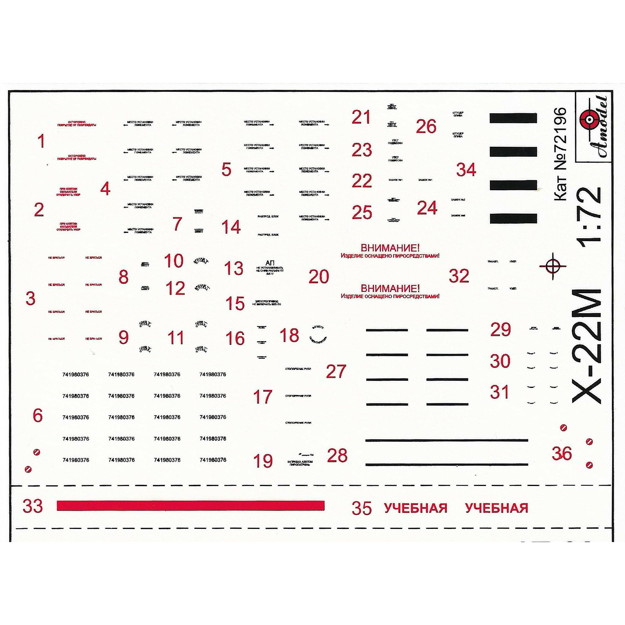 Kh-22 (AS-4 «Kitchen«) long-range anti-ship missile Scale 1:72 Amodel AMO72196 Plastic Airplane Model Kit