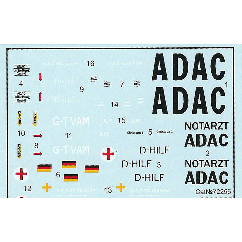 MBB Bo-105 Scale 1:72 Amodel AMO72255 Plastic Helicopter Model Kit