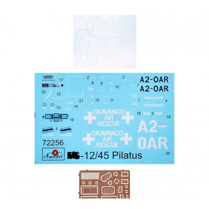 Pilatus PS-12/45 (Okavango Air Rescue) Scale 1:72 Amodel AMO72256 Plastic Airplane Model Kit