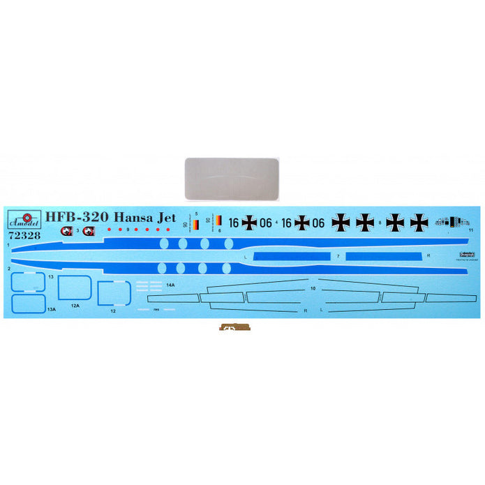 aircraft HFB-320 Hansa Jet, Lufthansa Scale 1:72 Amodel AMO72328 Plastic Airplane Model Kit