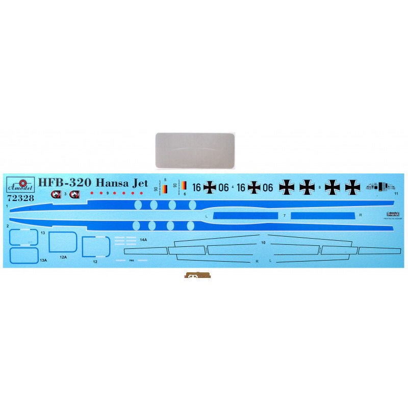 aircraft HFB-320 Hansa Jet, Lufthansa Scale 1:72 Amodel AMO72328 Plastic Airplane Model Kit