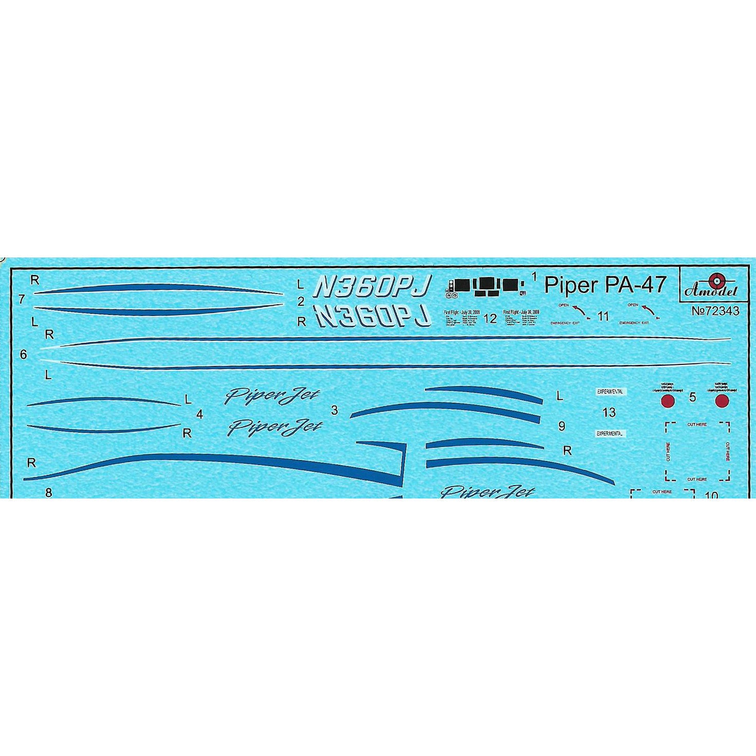 Piper Pa-47 Scale 1:72 Amodel AMO72343 Plastic Airplane Model Kit