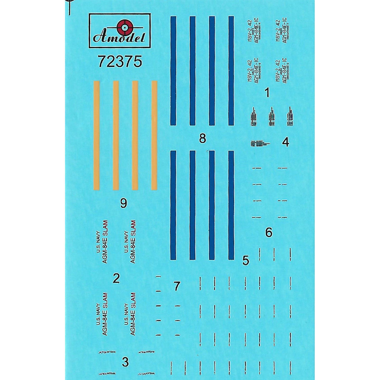 AGM-84E and AGM-84H on trolleys Scale 1:72 Amodel AMO72375 Plastic Airplane Model Kit