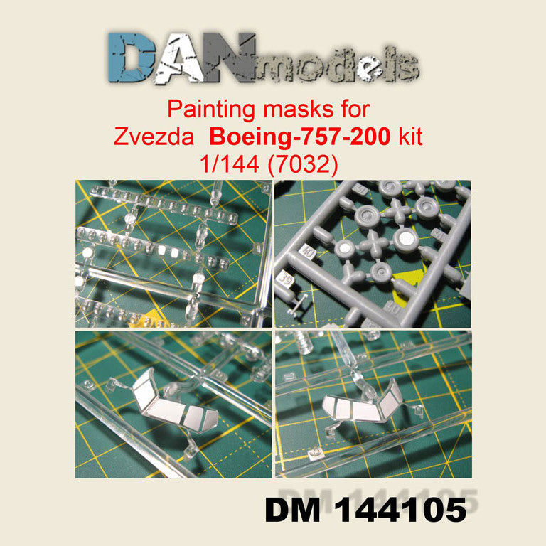 Painting Masks for Boeing 757-200 aircraft model. for Zvezda Boeing-757-200 kit 1/144 (7032) Scale 1:144 DAN Models DM 144105