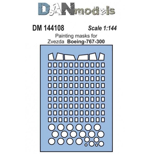 Painting Masks for model aircraft "Boeing 767-300" (for Zvezda 7005) Scale 1:144 DAN Models DM 144108
