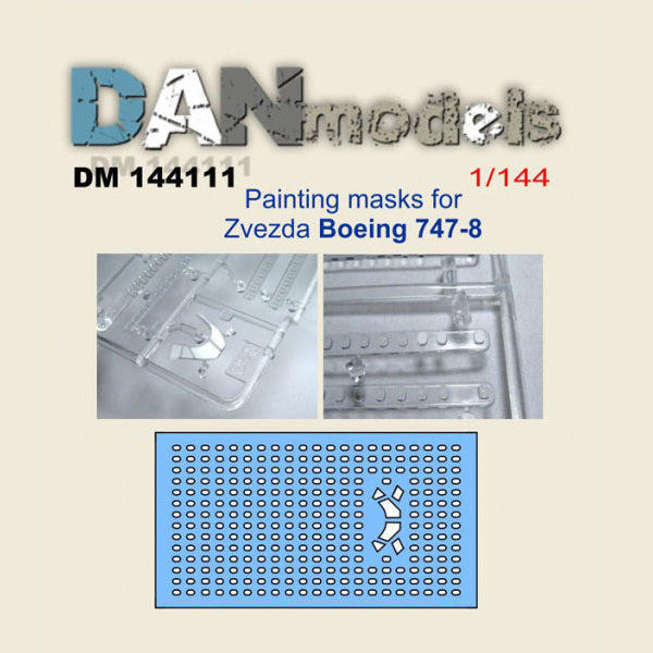 Painting Masks for model aircraft "Boeing 747-8" (for Zvezda 7010) Scale 1:144 DAN Models DM 144111