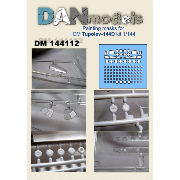 Painting Masks for aircraft model "Tu-144D" (for ICM) Scale 1:144 DAN Models DM 144112
