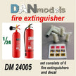 Set of fire extinguishers in assortment. 6 pcs. resin + decal Scale 1:24 DAN Models DM 24005