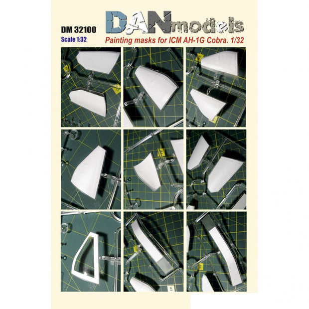 Painting Masks for AH-1G Cobra helicopter model. for ICM 32060/32061/32062/32063 Scale 1:32 DAN Models DM 32100