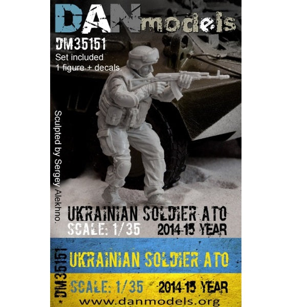 2014-2017 Ukraine. ATO. Ukrainian soldier set №2 - 1 figurine (resin) + chevrons (decal) Scale 1:35 DAN Models DM 35151