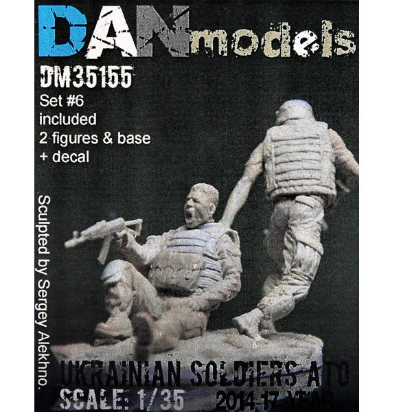 2014-2017 Ukraine. ATO. Ukrainian soldier set №6 - 2 figures (resin) + chevrons (decal) Scale 1:35 DAN Models DM 35155