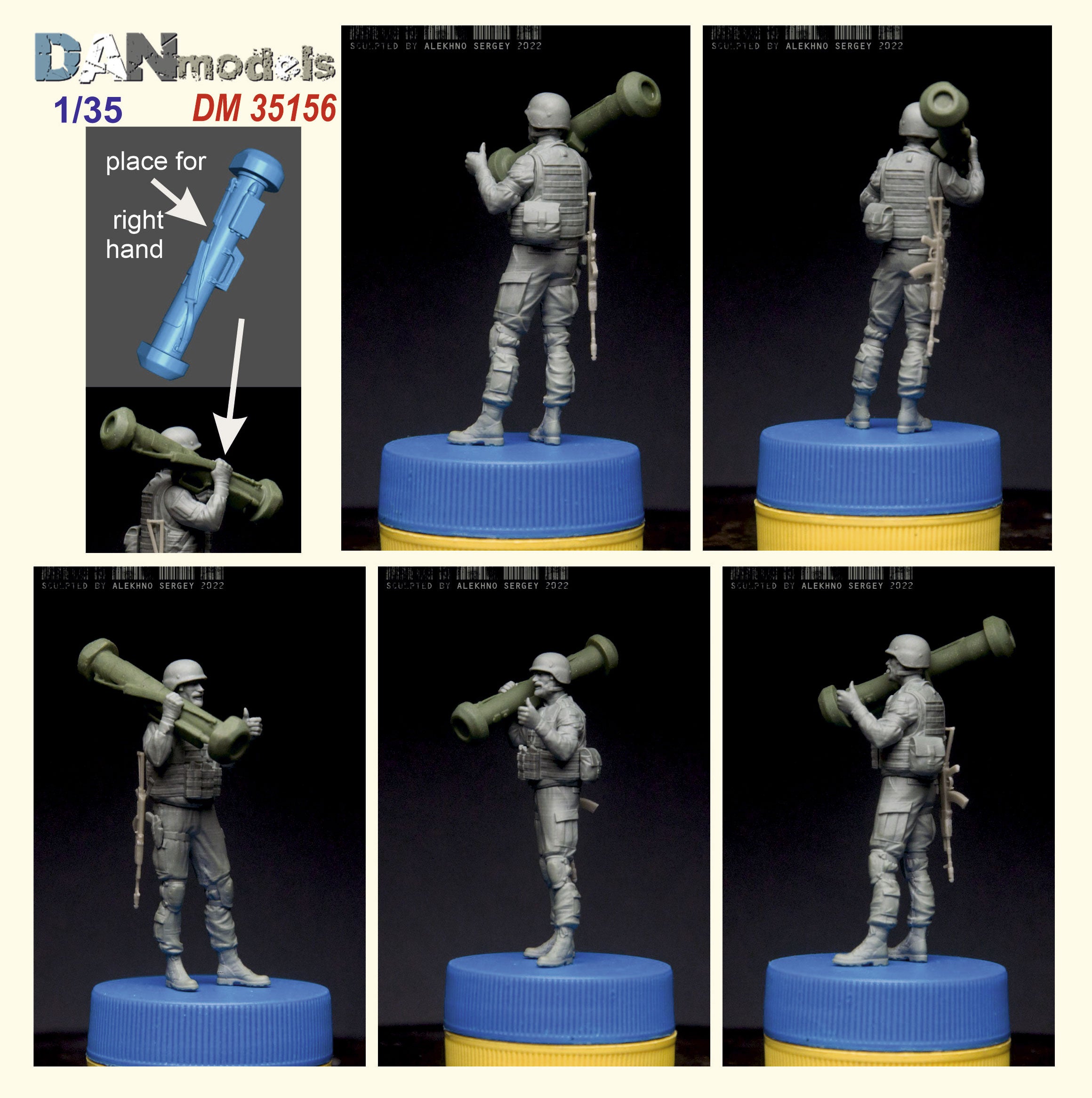 2022 Ukraine. Vine with Mordor. Ukrainian soldier with a javelin. panzer hunter. set №7 - 1 figure (resin) + Javelin 3D Scale 1:35 DAN Models DM 35156