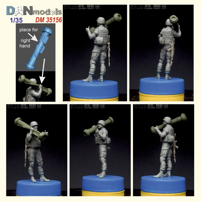 2022 Ukraine. Vine with Mordor. Ukrainian soldier with a javelin. panzer hunter. set №7 - 1 figure (resin) + Javelin 3D Scale 1:35 DAN Models DM 35156