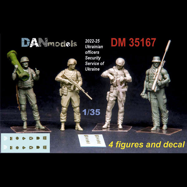 Officers of the Security Service of Ukraine 4 pcs + decal Scale 1:35 DAN Models DM 35167