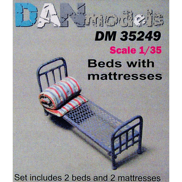 Army bed and mattress Set of 2 pcs. material - resin, photo-etched. Scale 1:35 DAN Models DM 35249
