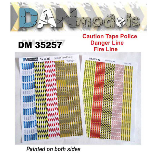 Material for dioramas - Police tape, tape with the inscription "dangerous", fire tape (paper) Scale 1:35 DAN Models DM 35257