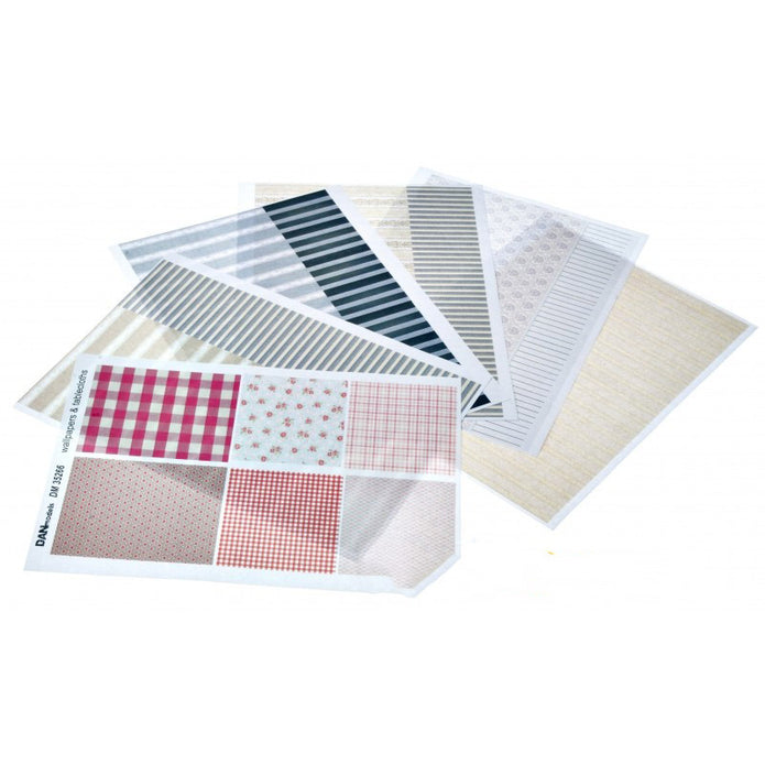 Material for dioramas - wallpaper (paper) five types of wallpaper and tablecloths. part 3 Scale 1:35 DAN Models DM 35266