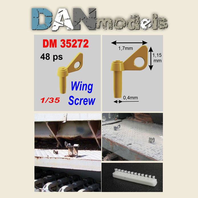 Wing screw. German screw lock. Set 48 pcs. 3D Scale 1:35 DAN Models DM 35272