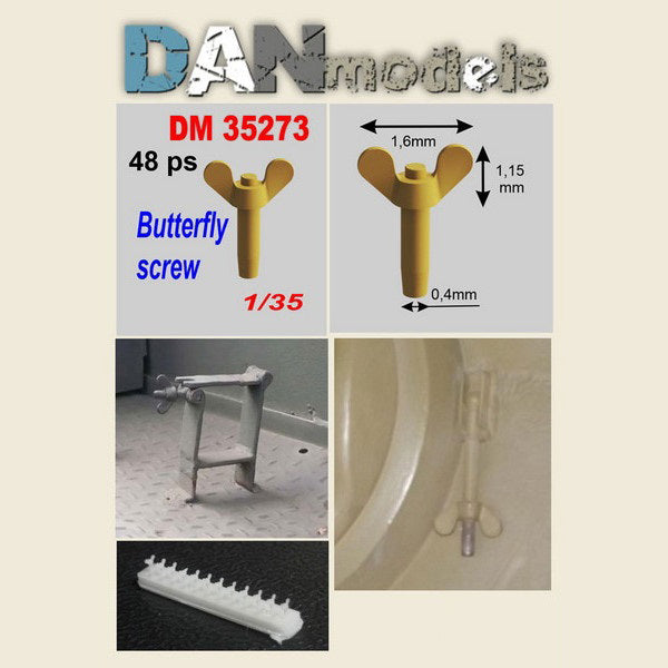 Wing screw. screw butterfly valve No. 1. Set 48 pcs. 3D Scale 1:35 DAN Models DM 35273