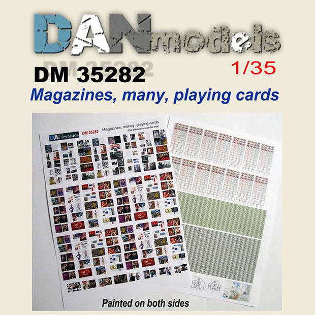 Material for dioramas - magazines, money, playing cards (paper) Scale 1:35 DAN Models DM 35282