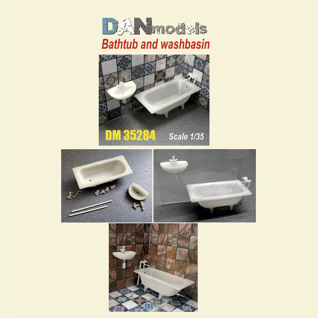Material for dioramas. bathtub, sink. Material - resin Scale 1:35 DAN Models DM 35284