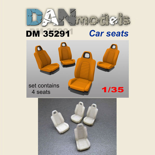 Material for dioramas. Car seats. Set 4 pcs. Resin. 3D printing Scale 1:35 DAN Models DM 35291