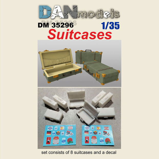 Assortment of suitcases. 8 pcs resin. decal Scale 1:35 DAN Models DM 35296