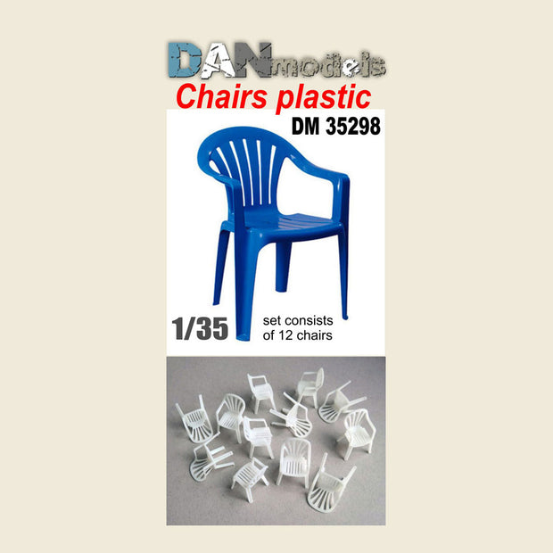 Material for dioramas. plastic chairs. Set 12 pcs. resin . 3D printing Scale 1:35 DAN Models DM 35298