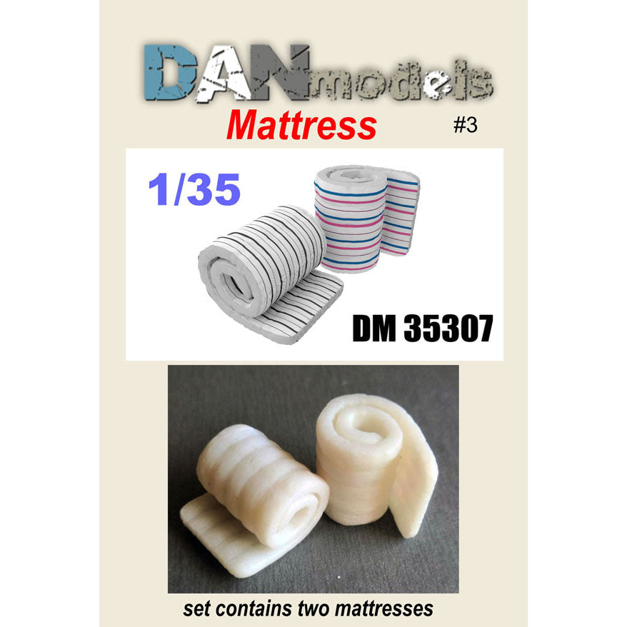 Material for dioramas. The mattresses are twisted. Set #3. The set includes 2 mattresses. Resin 3D Scale 1:35 DAN Models DM 35307