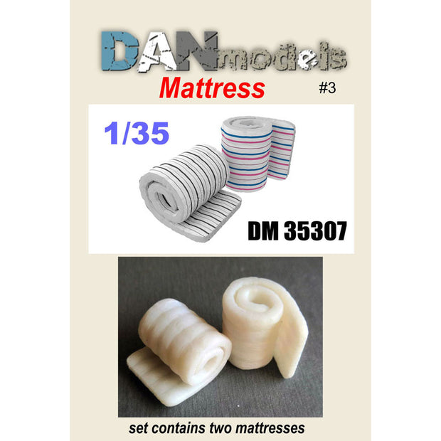 Material for dioramas. The mattresses are twisted. Set #3. The set includes 2 mattresses. Resin 3D Scale 1:35 DAN Models DM 35307