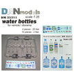 Set of PET bottles for dioramas .14 pcs + decal. bottles 4pcs -20l and 10pcs -2l. transparent plastic Scale 1:35 DAN Models DM 35311