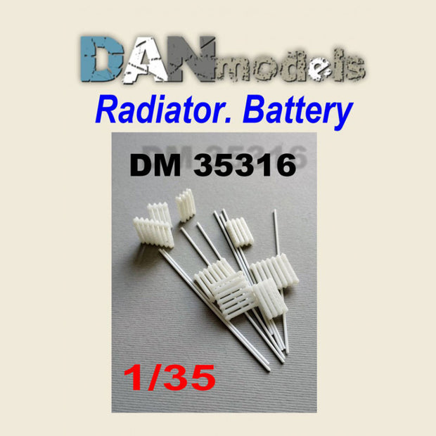 Material for dioramas. batteries 4+4. The set consists of 4 batteries for 4 ribs and 4 batteries for 7 ribs Scale 1:35 DAN Models DM 35316