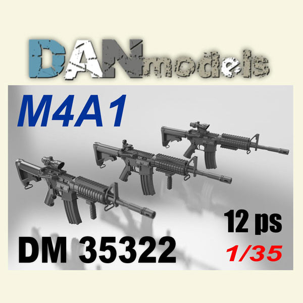 M4A1 machine gun. set of 12 pcs. 3D printing Scale 1:35 DAN Models DM 35322