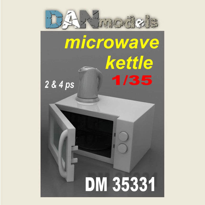 Material for dioramas. Microwave, kettle. Set 2 and 4 pcs. 3D printing Scale 1:35 DAN Models DM 35331