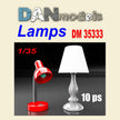 Material for dioramas. table lamp. Set 10 pcs. 3D printing Scale 1:35 DAN Models DM 35333