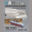 Concrete barriers.set for roadblock. Material - gypsum. The set contains 10 pieces of unpainted concrete barriers. + stencil. (weight180 grams) Scale 1:35 DAN Models DM 35401