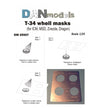 Stencil for painting wheels on the T-34 tank Scale 1:35 DAN Models DM 35507