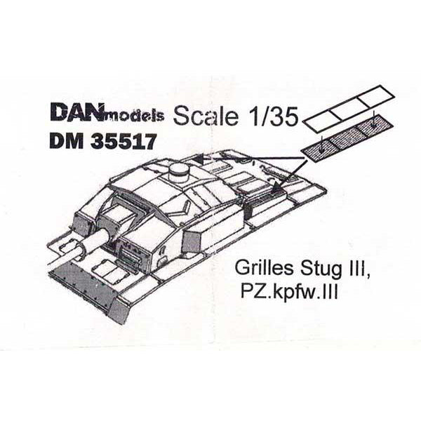 Grilles Lattice for Tank Stug III,PZ,kpfw,III, WW II Scale 1:35 DAN Models DM 35517