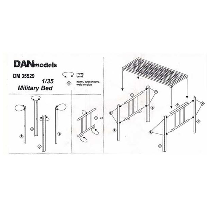 Army bed. In a set of 2 pcs. Scale 1:35 DAN Models DM 35529