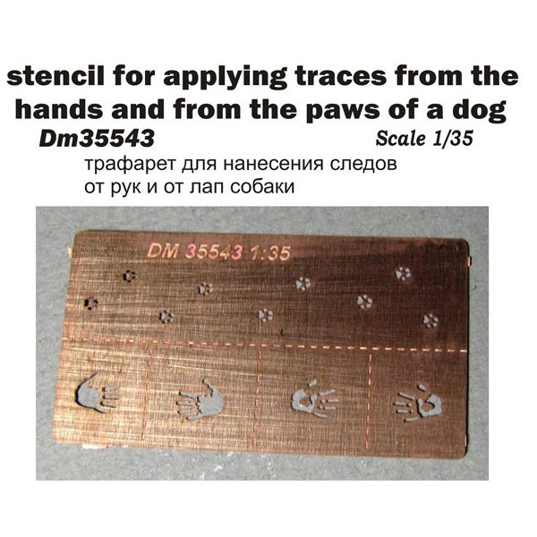Stencil for applying marks from the hands and paws of a dog Scale 1:35 DAN Models DM 35543