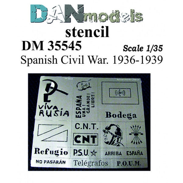 Stencil. Theme - Spanish Civil War 1936-39 Scale 1:35 DAN Models DM 35545