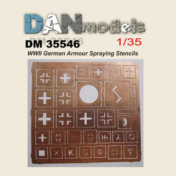 Stencil. The theme is WW2. signs for German armored vehicles Scale 1:35 DAN Models DM 35546