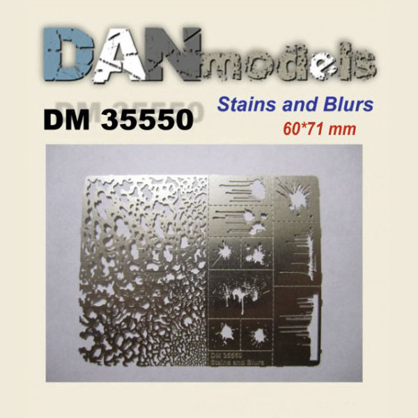 Stencil. Blots, splashes, stains #1. 60*71mm Scale 1:35 DAN Models DM 35550
