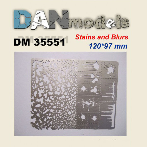Stencil. Blots, splashes, stains #2. 120*96mm Scale 1:35 DAN Models DM 35551