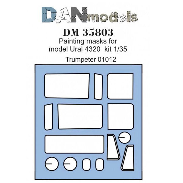 Painting Masks for car model Ural (for Trumpeter 01012) Scale 1:35 DAN Models DM 35803