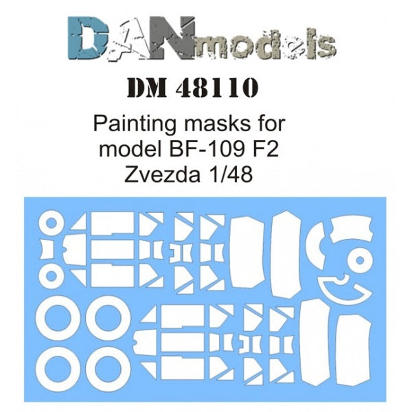Painting Masks for aircraft model BF-109 F2 (for Zvezda 4802) Scale 1:48 DAN Models DM 48110