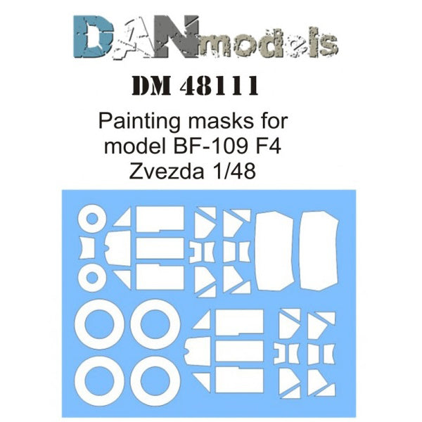 Painting Masks for aircraft model BF-109 F4 (for Zvezda 4806) Scale 1:48 DAN Models DM 48111