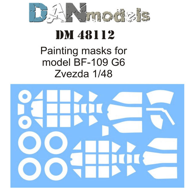 Painting Masks for aircraft model BF-109 G6 (for Zvezda 4816) Scale 1:48 DAN Models DM 48112