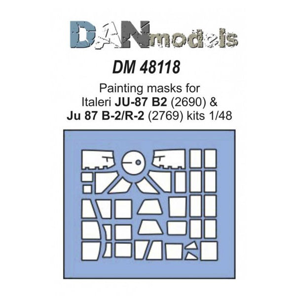 Painting Masks for aircraft model JU 87 B-2 / JU-87 B-2/R-2 (for Italeri 2690, 2769 - 1/48) Scale 1:48 DAN Models DM 48118