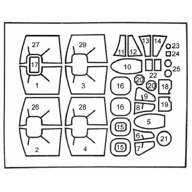 Painting Masks for MiG-21 aircraft model (for Eduard MiG-21MF/MFN/MT/SMT/PFM/R/Bis) Scale 1:48 DAN Models DM 48120